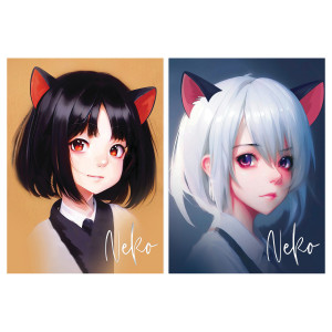 Блокнот А5 50л. на отрывной склейке MESHU "Neko", матовая ламинация, тиснение фольгой