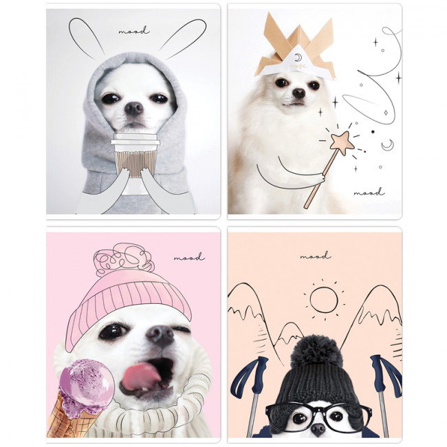 Тетрадь 48л., А5, клетка MESHU "Puppy", глянцевая ламинация Тетрадь 48л., А5, клетка MESHU "Puppy", глянцевая ламинация