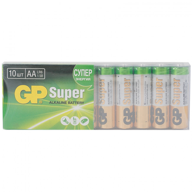 Батарейка GP Super AA (LR06) 15A алкалиновая, SB10 Батарейка GP Super AA (LR06) 15A алкалиновая, SB10