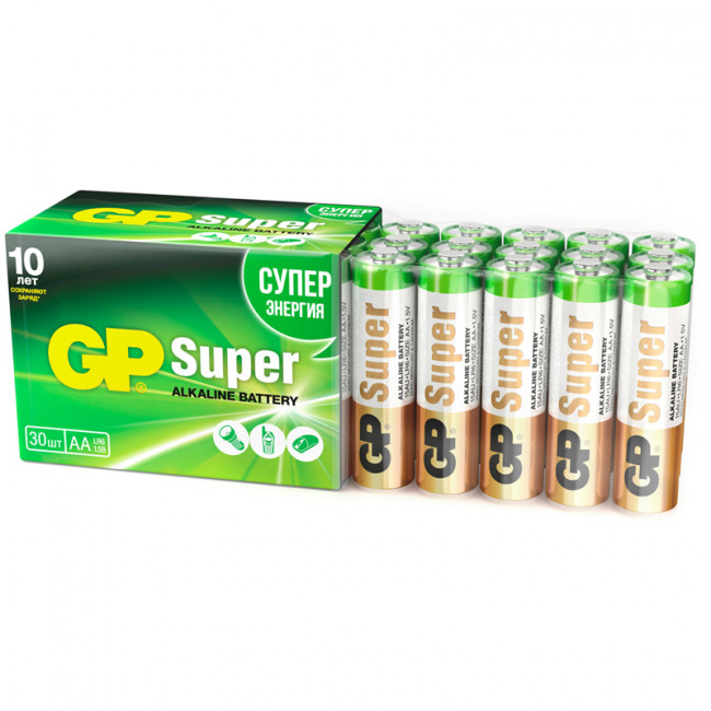Батарейка GP Super AA (LR06) 15A алкалиновая, SB30 Батарейка GP Super AA (LR06) 15A алкалиновая, SB30