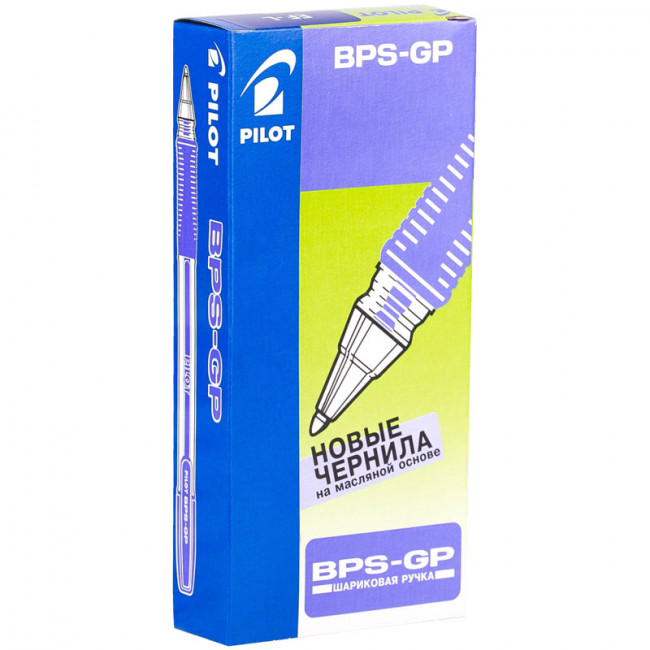 Ручка шариковая масляная PILOT "BPS-GP", корпус прозрачный, узел 0,5 мм, линия 0,25 мм, синяя, BPS-GP-ЕF