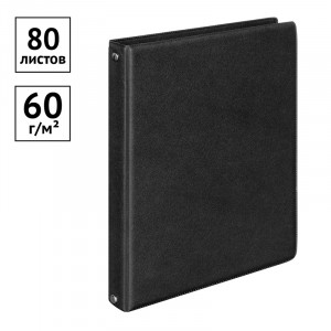 Тетрадь на кольцах А5, 80л., ArtSpace, обл. ПВХ, черный