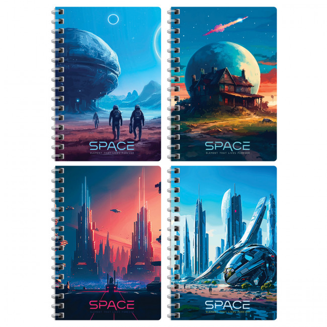 Записная книжка А6 80л. на гребне BG "Future style" Записная книжка А6 80л. на гребне BG "Future style"