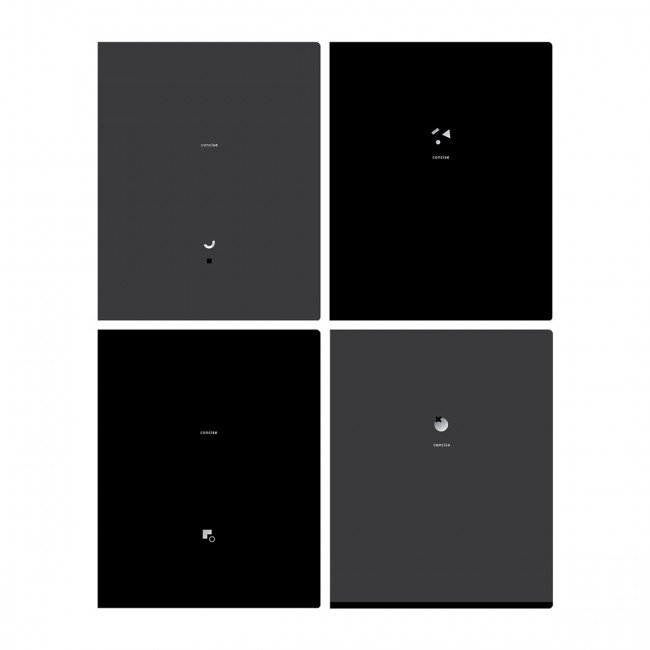 Тетрадь 48л., А5, клетка BG "Monocolor. Black. Concise", soft-touch ламинация, тиснение фольгой Тетрадь 48л., А5, клетка BG "Monocolor. Black. Concise", soft-touch ламинация, тиснение фольгой