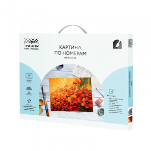 Картина по номерам на холсте ТРИ СОВЫ "Маковое поле", 40*50см, с акриловыми красками и кистями