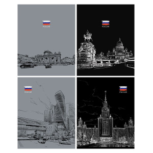Тетрадь 48л., А5, клетка BG "Патриотизм. Контрасты", эконом