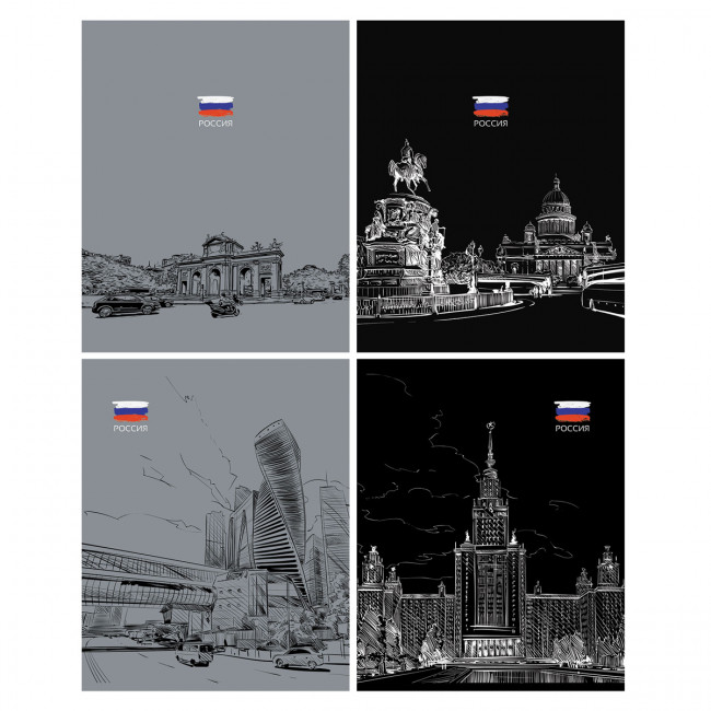 Тетрадь 48л., А5, клетка BG "Патриотизм. Контрасты", эконом Тетрадь 48л., А5, клетка BG "Патриотизм. Контрасты", эконом