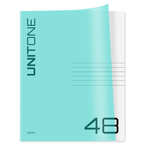 Тетрадь 48л. клетка BG "UniTone. Neon", пластиковая обложка, неон голубой Тетрадь 48л. клетка BG "UniTone. Neon", пластиковая обложка, неон голубой
