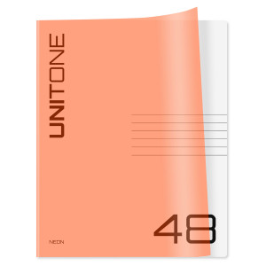 Тетрадь 48л. клетка BG "UniTone. Neon", пластиковая обложка, неон оранжевый Тетрадь 48л. клетка BG "UniTone. Neon", пластиковая обложка, неон оранжевый