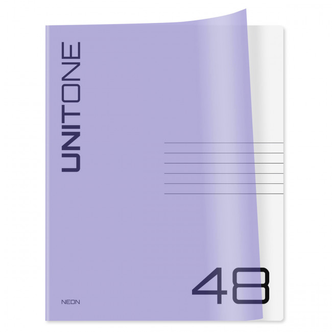 Тетрадь 48л. клетка BG "UniTone. Neon", пластиковая обложка, неон сиреневый Тетрадь 48л. клетка BG "UniTone. Neon", пластиковая обложка, неон сиреневый