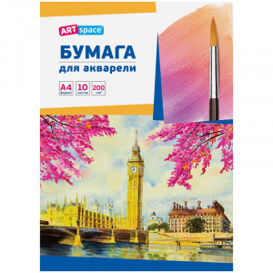 Папка для акварели 10л. А4, ArtSpace, 200г/м2, Па10А4_6654
