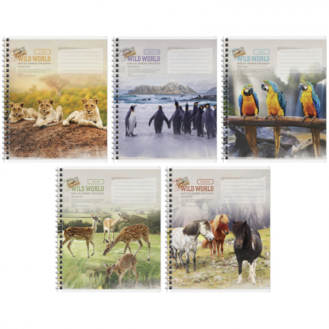 Тетрадь 48л., А5, клетка на гребне ArtSpace Животные. Wild world card