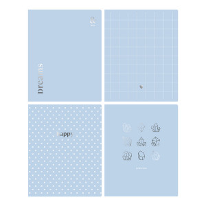 Тетрадь 80л., А5, клетка BG "Blue&silver", тиснение фольгой Тетрадь 80л., А5, клетка BG "Blue&silver", тиснение фольгой