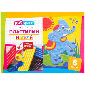 Пластилин ArtSpace, 08 цветов, со стеком, картон, PL08_16710