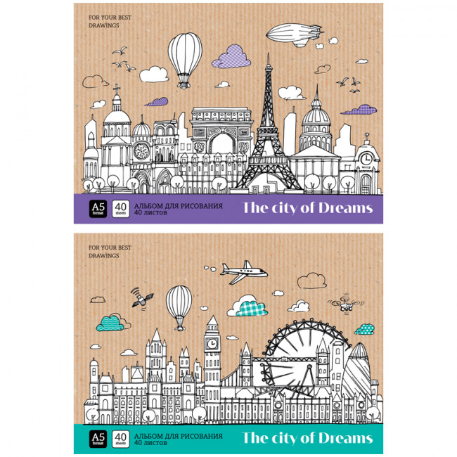 Альбом для рисования 40л., А5, на склейке ArtSpace "Путешествия. City of dreams" Альбом для рисования 40л., А5, на склейке ArtSpace "Путешествия. City of dreams"