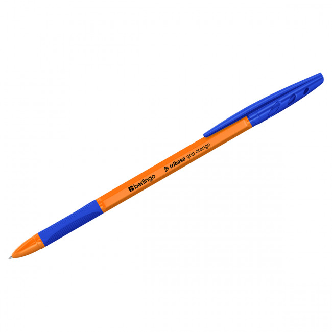 Ручка шариковая Berlingo "Tribase grip orange" синяя, 0,7мм, грип