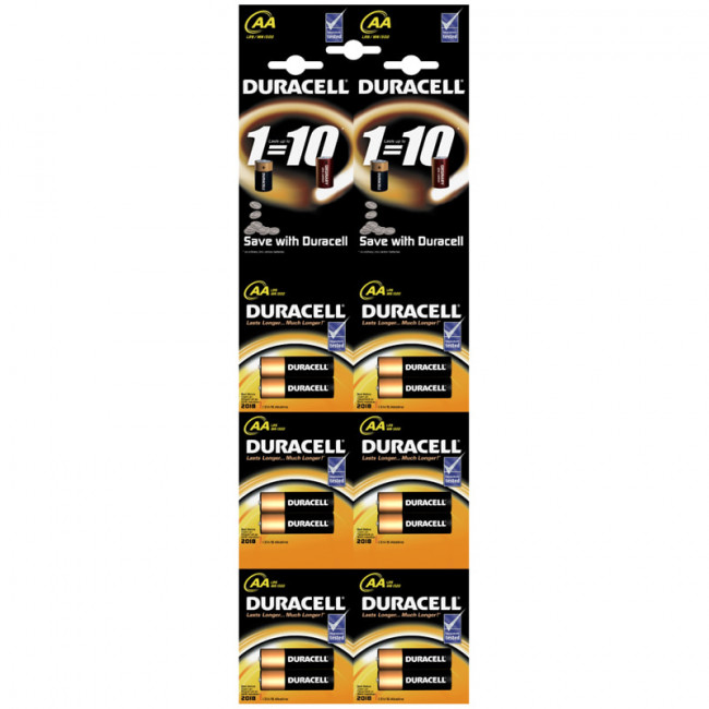 Батарейка Duracell Basic (Simply) AA (LR06) алкалиновая, 2BL, отрывной набор Батарейка Duracell Basic (Simply) AA (LR06) алкалиновая, 2BL, отрывной набор
