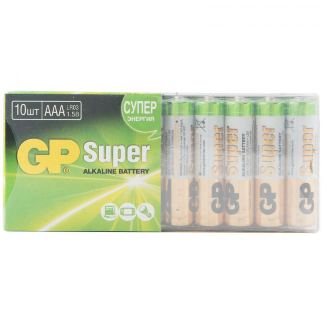 Батарейка GP Super AAA (LR03) 24A алкалиновая, SB30 Батарейка GP Super AAA (LR03) 24A алкалиновая, SB30