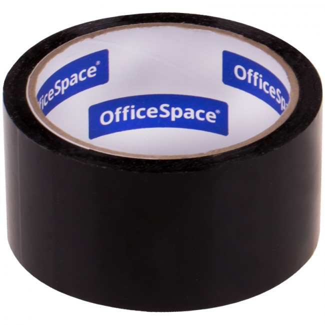 Клейкая лента упаковочная OfficeSpace, 48мм*40м, 45мкм, черная, ШК Клейкая лента упаковочная OfficeSpace, 48мм*40м, 45мкм, черная, ШК