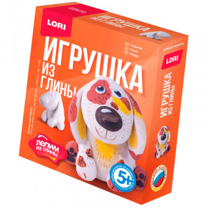 Набор для изготовления игрушки из глины Lori "Лепим из глины. Собачка", от 5-ти лет, картон