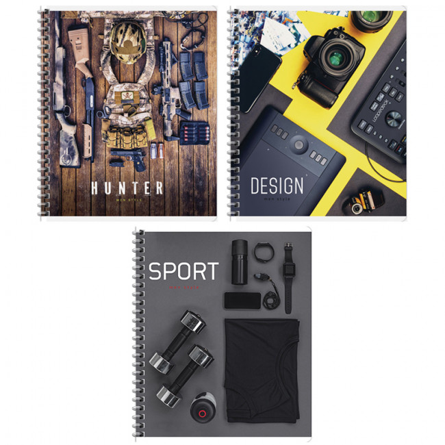 Тетрадь 48л.,А5 клетка на гребне ArtSpace "Men's passion" Тетрадь 48л.,А5 клетка на гребне ArtSpace "Men's passion"