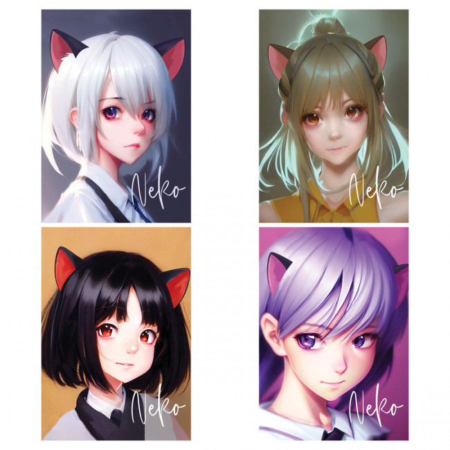 Тетрадь 80л., А5, клетка на гребне MESHU "Neko", двойная обложка, матовая ламинация, тиснение фольгой Тетрадь 80л., А5, клетка на гребне MESHU "Neko", двойная обложка, матовая ламинация, тиснение фольгой