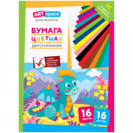 Цветная бумага двусторонняя A4, ArtSpace, 16 листов, 16 цветов, газетная, "Дракон" Цветная бумага двусторонняя A4, ArtSpace, 16 листов, 16 цветов, газетная, "Дракон"